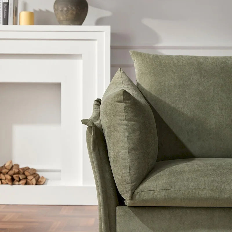 Fauteuil lounge surdimensionné en chenille