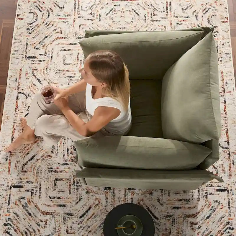 Fauteuil lounge surdimensionné en chenille