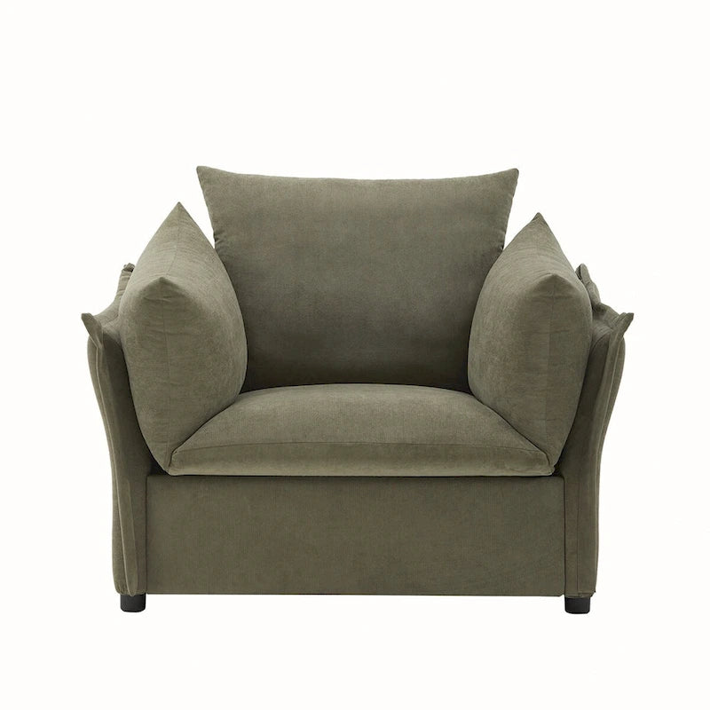 Fauteuil lounge surdimensionné en chenille