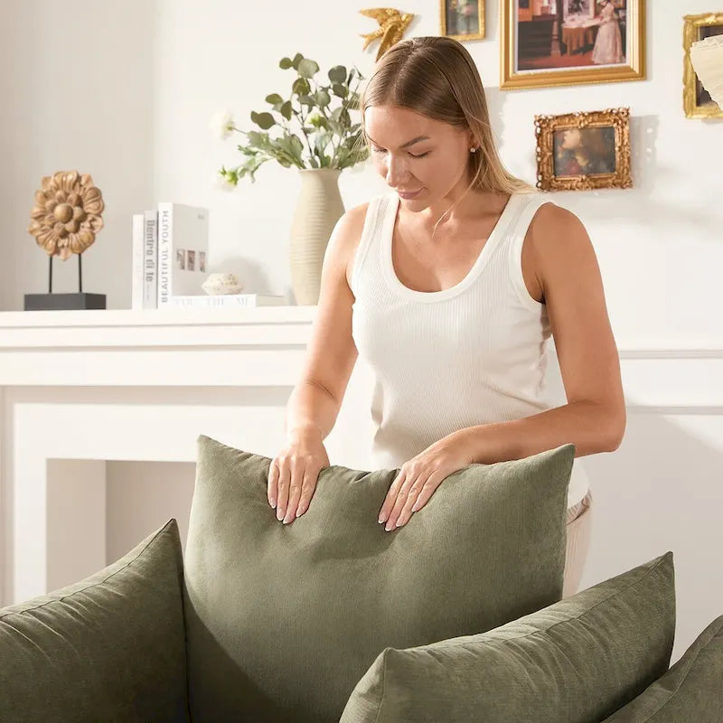 Fauteuil lounge surdimensionné en chenille