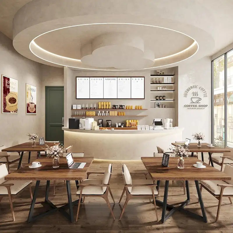 Table de salle à manger carrée de style industriel de 80 cm (31,5 pouces) avec piètement en métal