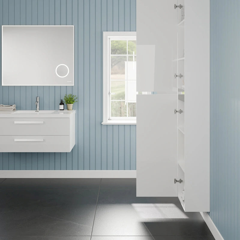 Armoire à linge autoportante Eviva Olivia, 35,5 cm (L) x 178 cm (H), blanc brillant