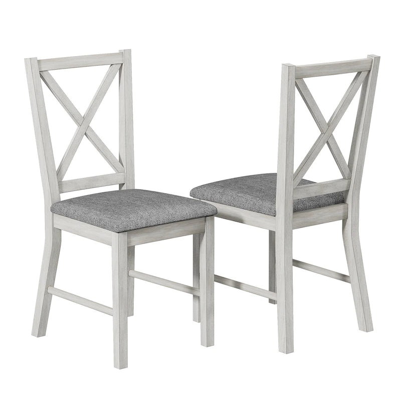 Chaises de salle à manger modernes en bois massif, revêtues de tissu lin
