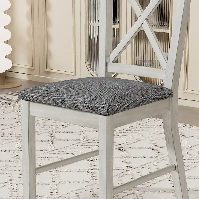 Chaises de salle à manger modernes en bois massif, revêtues de tissu lin