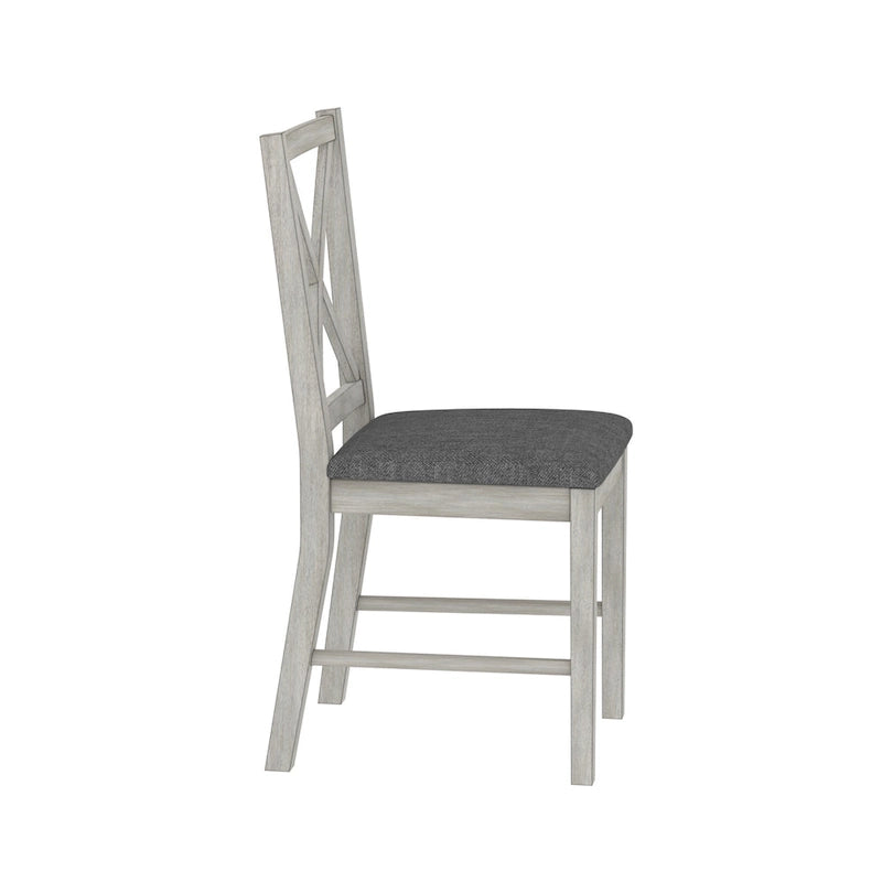 Chaises de salle à manger modernes en bois massif, revêtues de tissu lin