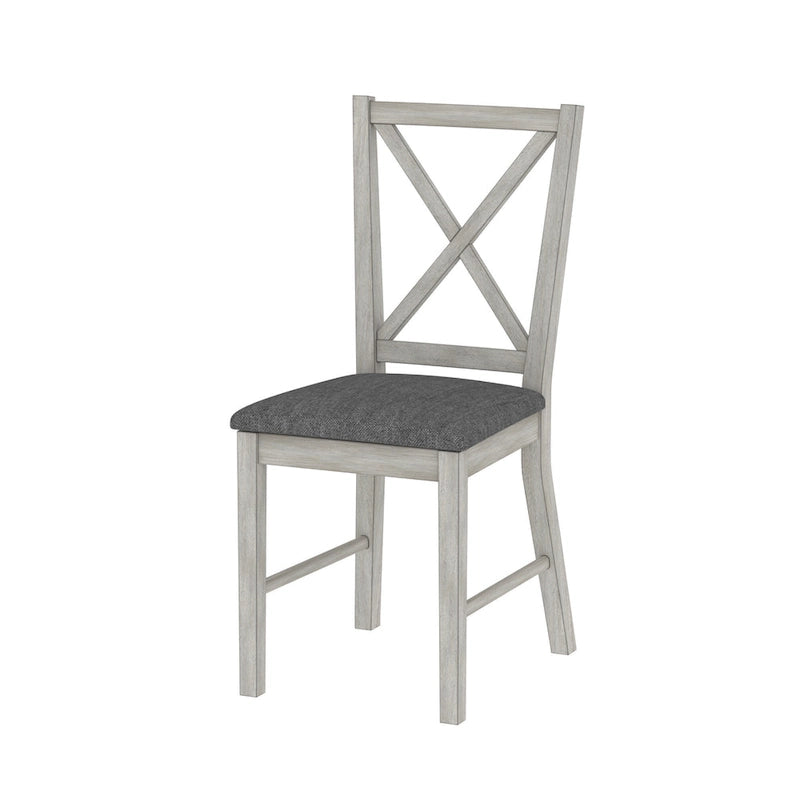 Chaises de salle à manger modernes en bois massif, revêtues de tissu lin