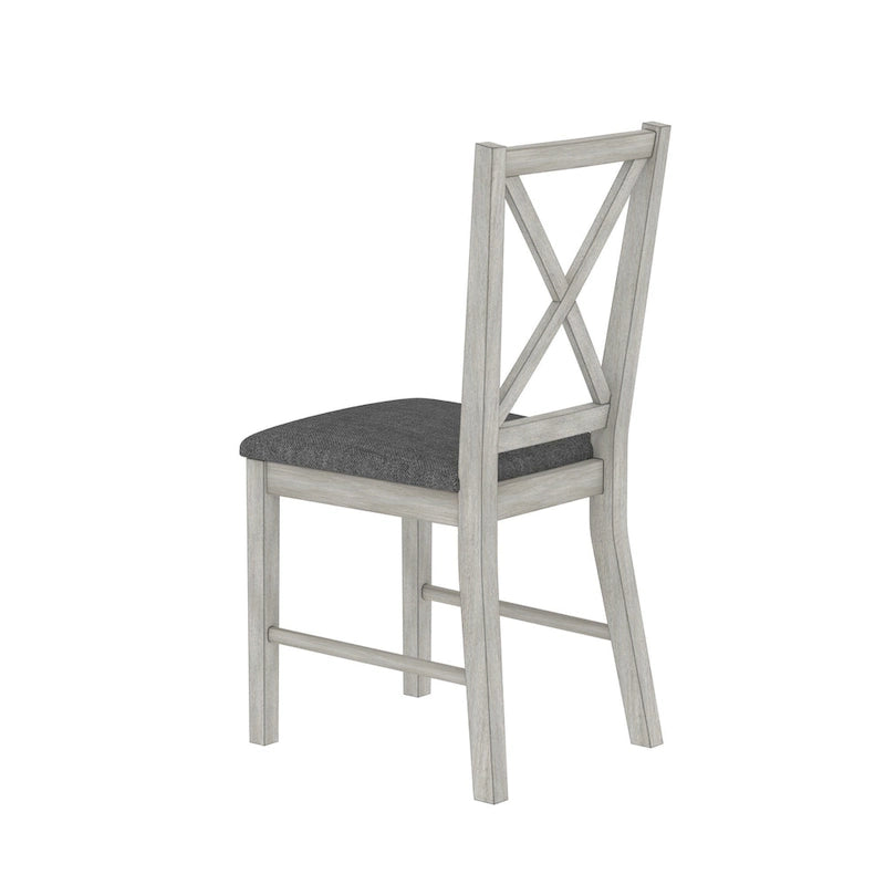 Chaises de salle à manger modernes en bois massif, revêtues de tissu lin