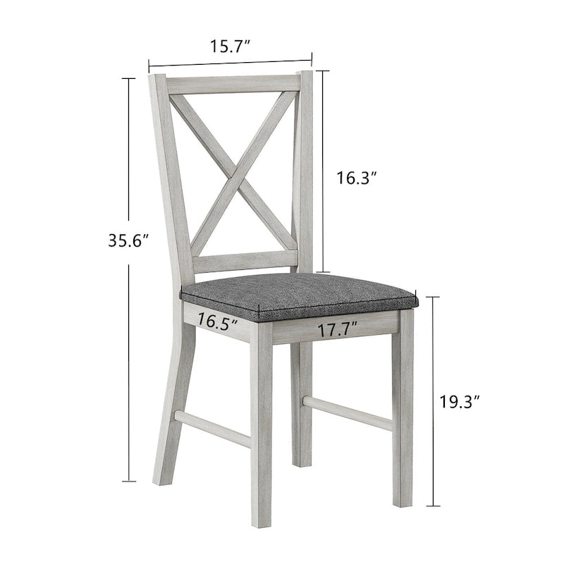 Chaises de salle à manger modernes en bois massif, revêtues de tissu lin