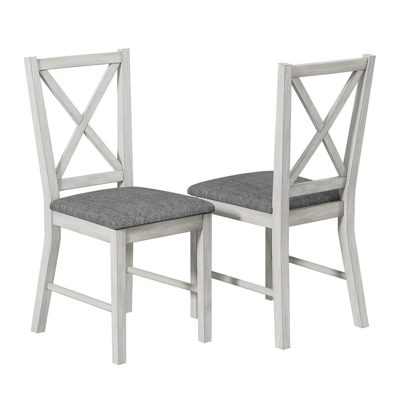 Chaises de salle à manger modernes en bois massif, revêtues de tissu lin
