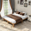 Lit plateforme en bois Queen Size avec sommier à lattes robustes pour chambre à coucher