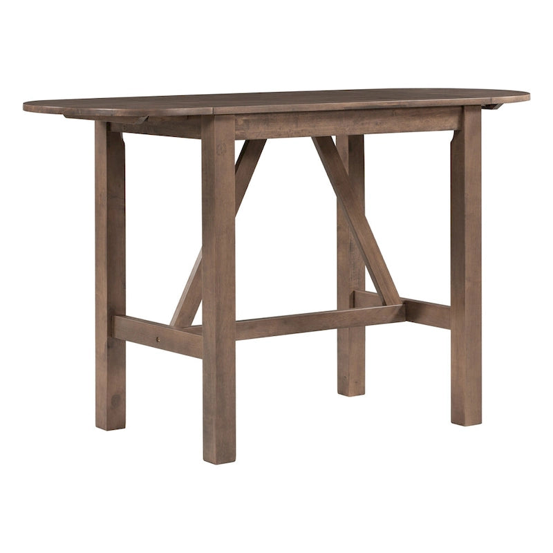 Ensemble de salle à manger rustique 3 pièces avec table à abattant et 2 chaises