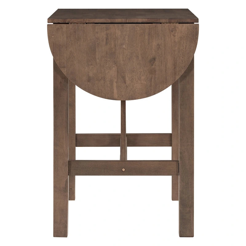 Ensemble de salle à manger rustique 3 pièces avec table à abattant et 2 chaises