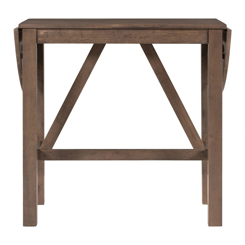 Ensemble de salle à manger rustique 3 pièces avec table à abattant et 2 chaises