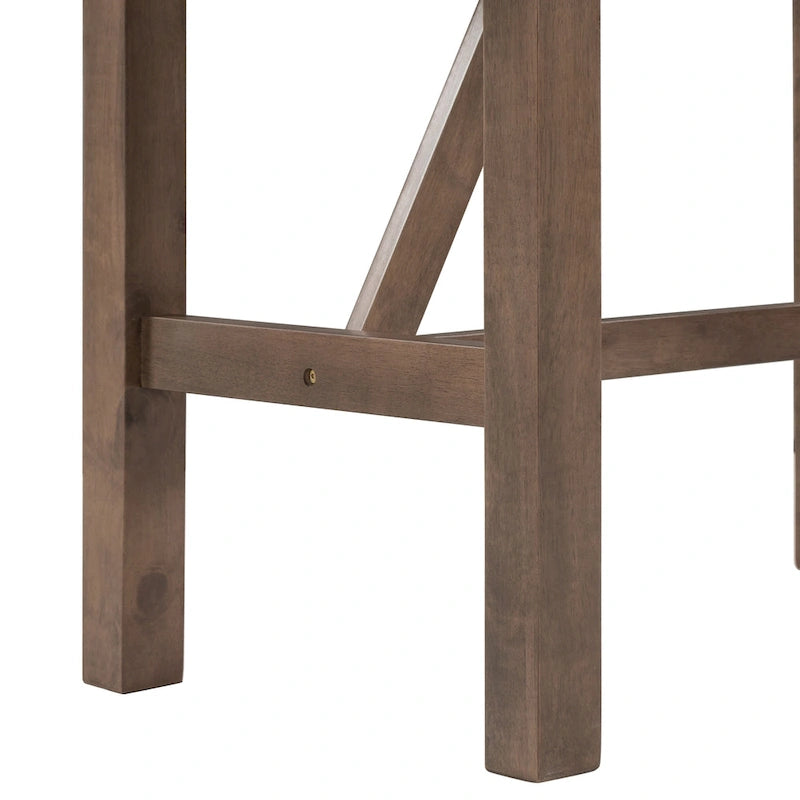 Ensemble de salle à manger rustique 3 pièces avec table à abattant et 2 chaises