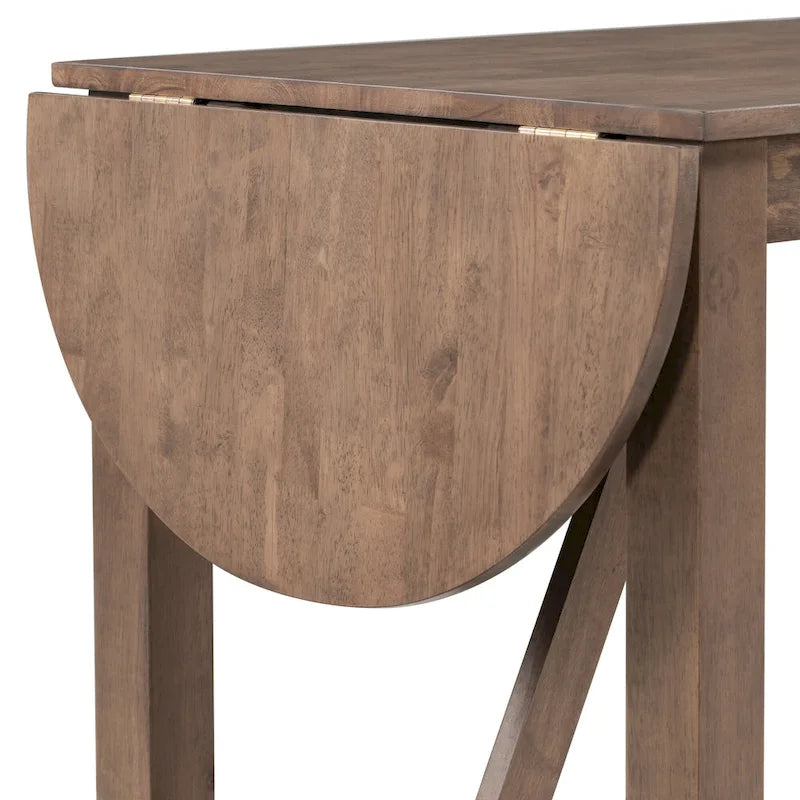 Ensemble de salle à manger rustique 3 pièces avec table à abattant et 2 chaises