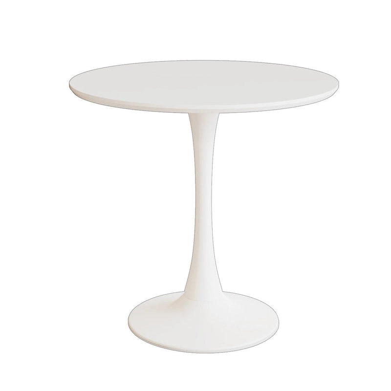 Ensemble de salle à manger moderne 3 pièces avec table ronde et 2 chaises tubulaires hautes en forme de C