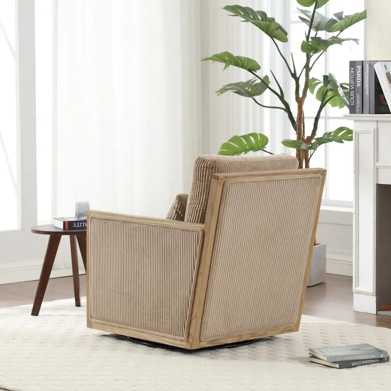 Fauteuil pivotant Camel 26.77 avec cadre en bois dur
