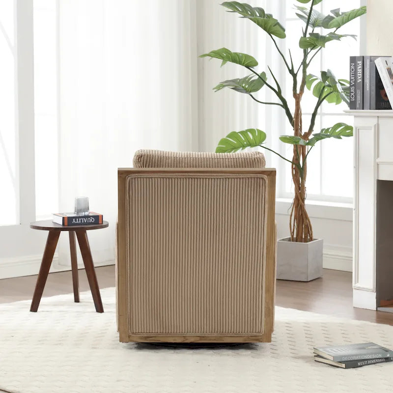 Fauteuil pivotant Camel 26.77 avec cadre en bois dur
