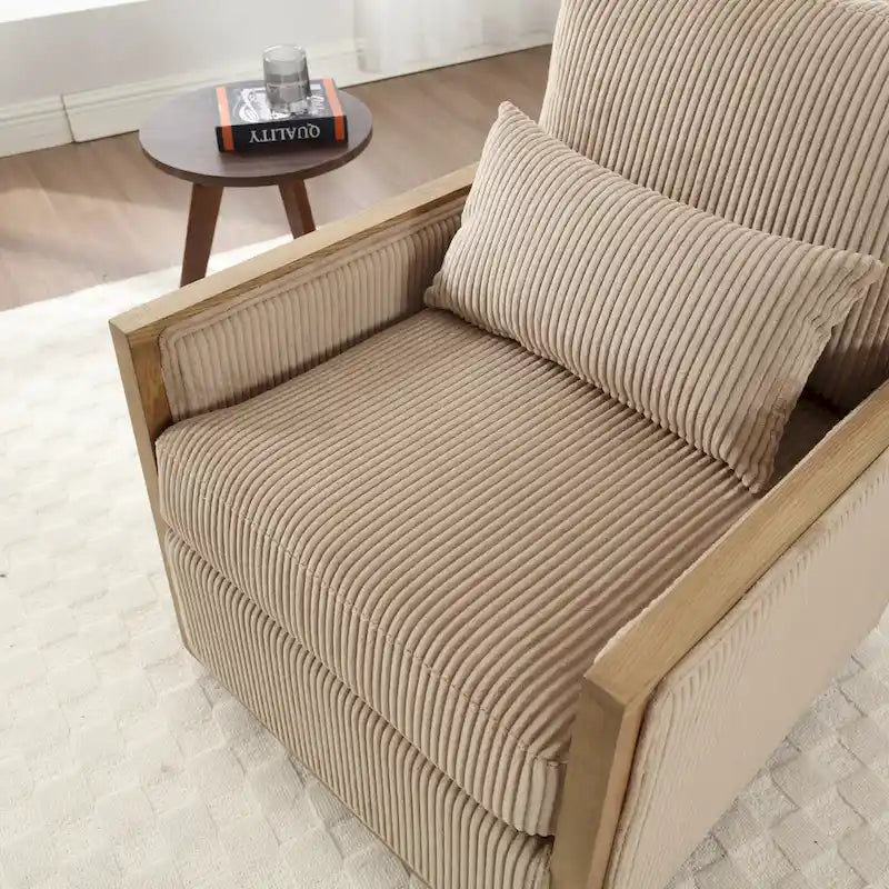 Fauteuil pivotant Camel 26.77 avec cadre en bois dur