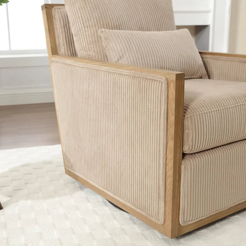 Fauteuil pivotant Camel 26.77 avec cadre en bois dur