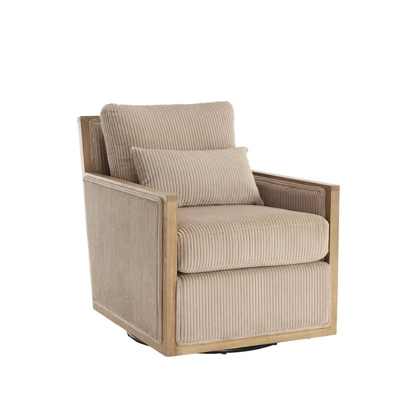 Fauteuil pivotant Camel 26.77 avec cadre en bois dur