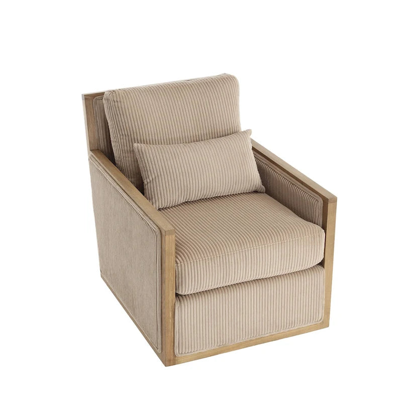 Fauteuil pivotant Camel 26.77 avec cadre en bois dur