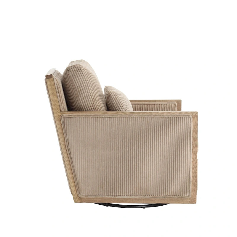 Fauteuil pivotant Camel 26.77 avec cadre en bois dur
