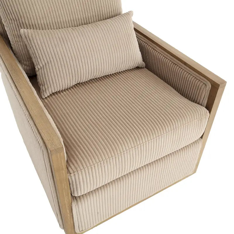 Fauteuil pivotant Camel 26.77 avec cadre en bois dur