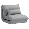 Chaise longue pliante grise de 27,6 pouces avec coussin