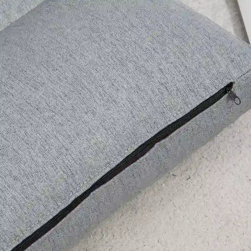 Chaise longue pliante grise de 27,6 pouces avec coussin