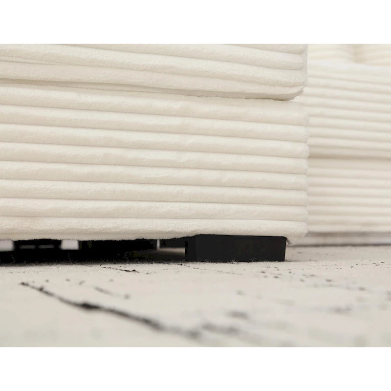 Canapé d'angle en velours côtelé 111 avec méridienne droite surdimensionnée