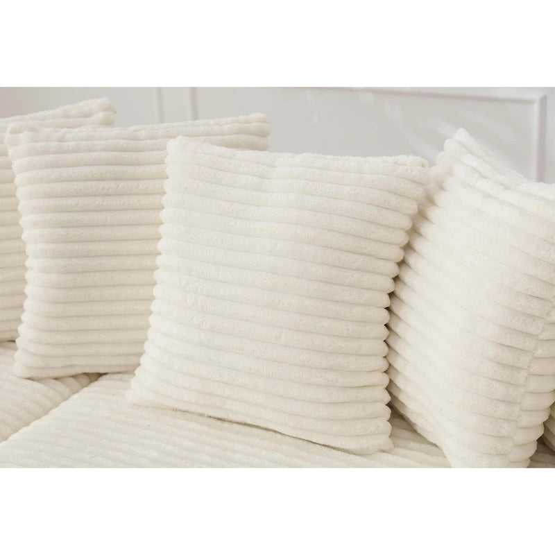 Canapé d'angle en velours côtelé 111 avec méridienne droite surdimensionnée