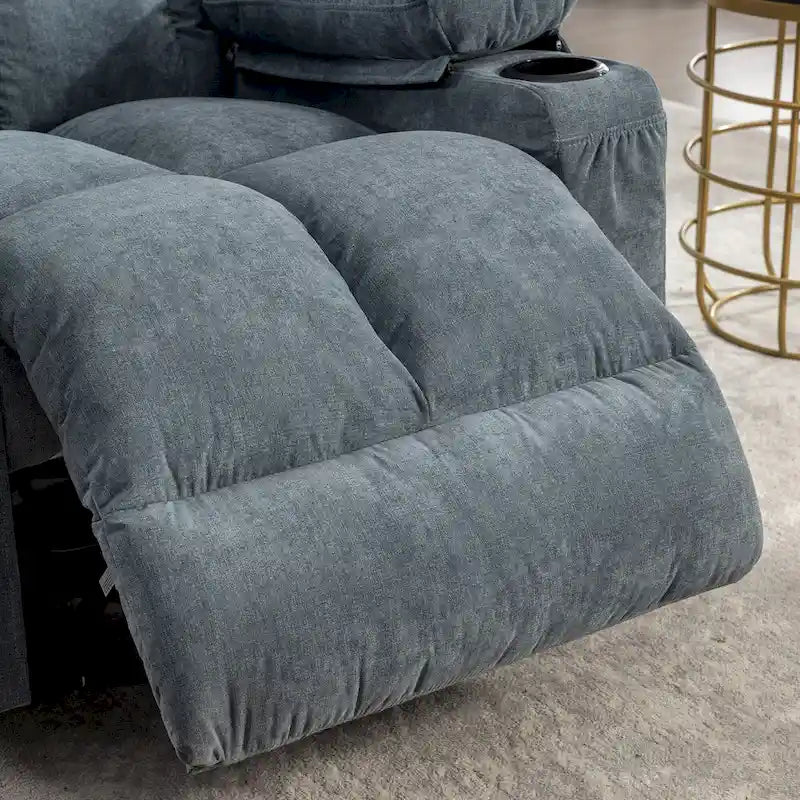 Fauteuil inclinable à bascule surdimensionné gris avec chauffage et port USB