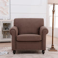 Fauteuil d'appoint marron 37,4 cm avec clous décoratifs