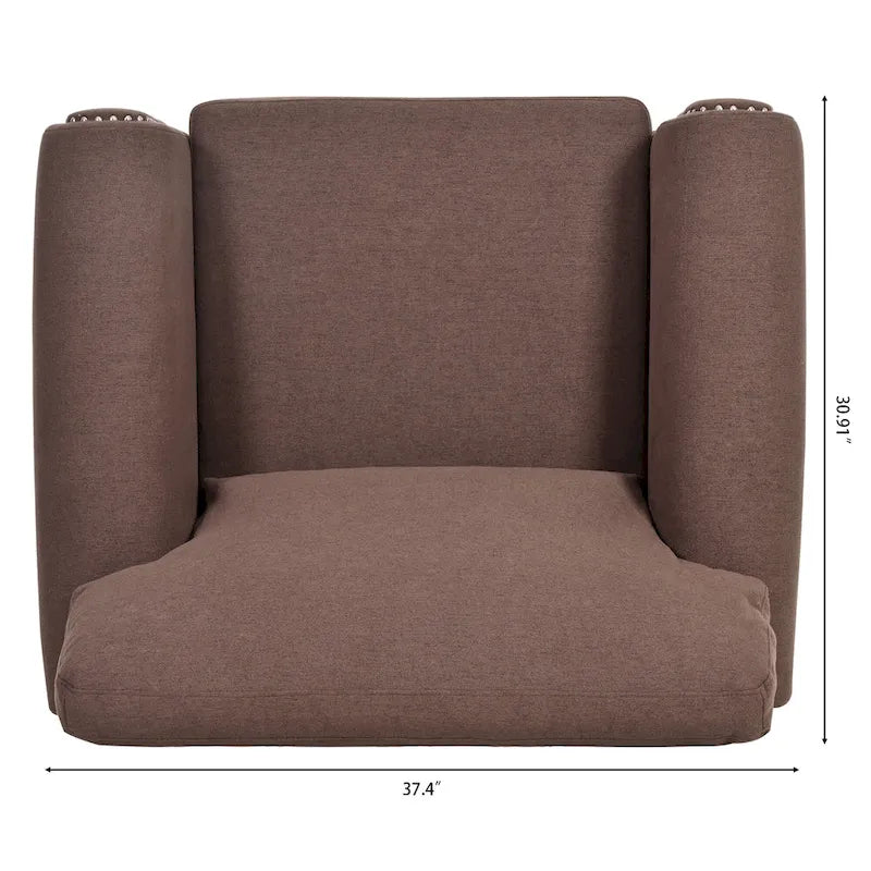 Fauteuil d'appoint marron 37,4 cm avec clous décoratifs