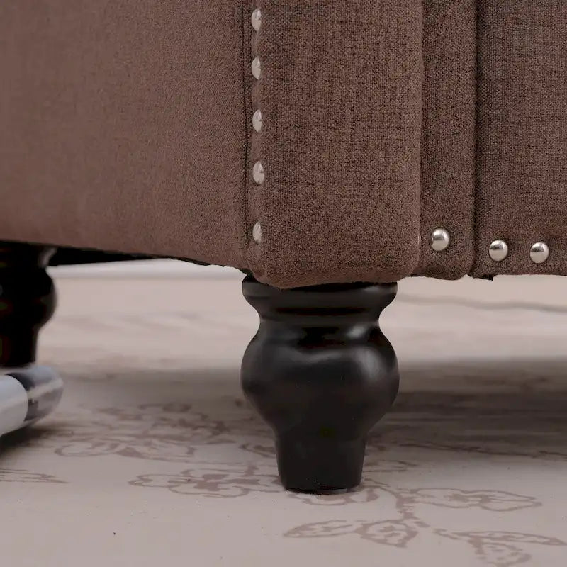 Fauteuil d'appoint marron 37,4 cm avec clous décoratifs
