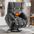Fauteuil inclinable électrique bleu avec fonction releveur, chauffage, massage, inclinaison réglable à l'infini, ports USB et poches latérales
