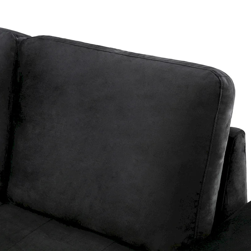 Canapé d'angle convertible 5 places en forme de L de 84,75 pouces avec pouf de rangement, rangement dissimulé dans les accoudoirs et port USB pour le salon