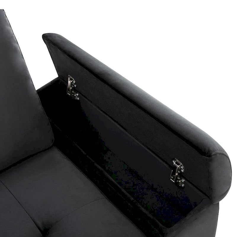 Canapé d'angle convertible 5 places en forme de L de 84,75 pouces avec pouf de rangement, rangement dissimulé dans les accoudoirs et port USB pour le salon
