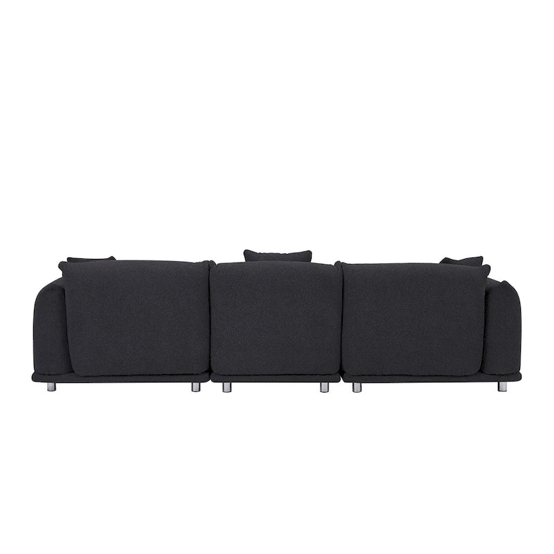 Canapé 3 places moderne surdimensionné 111 avec pieds en métal et structure en bois massif pour salon