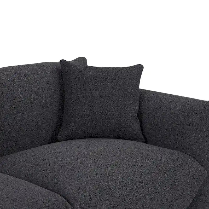 Canapé 3 places moderne surdimensionné 111 avec pieds en métal et structure en bois massif pour salon