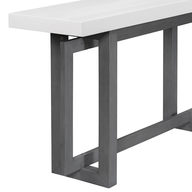 Console moderne en bois massif de 59,1 pouces avec un design de pieds unique pour entrée ou salon