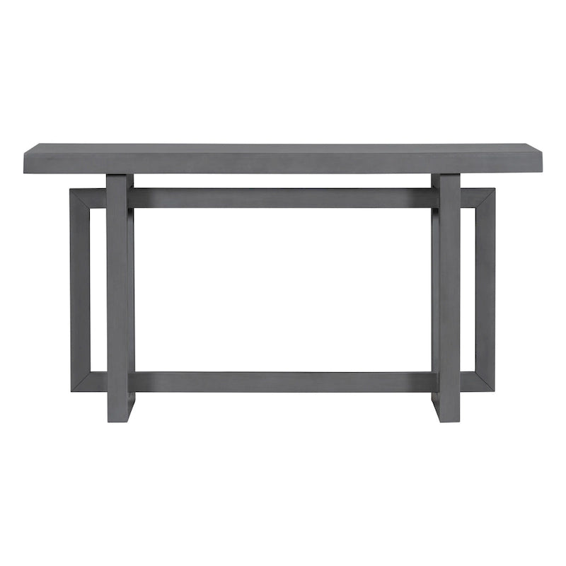 Console moderne en bois massif de 59,1 pouces avec un design de pieds unique pour entrée ou salon