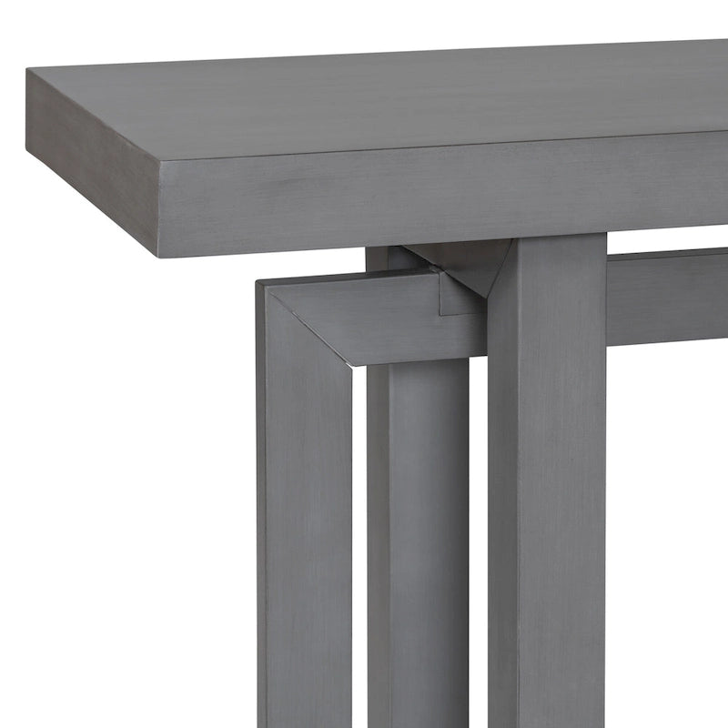 Console moderne en bois massif de 59,1 pouces avec un design de pieds unique pour entrée ou salon