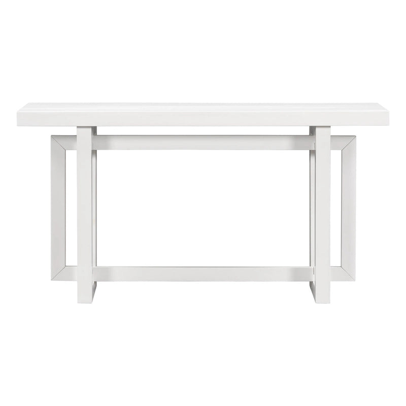 Console moderne en bois massif de 59,1 pouces avec un design de pieds unique pour entrée ou salon
