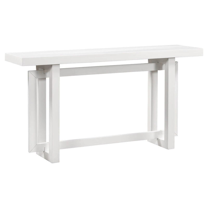 Console moderne en bois massif de 59,1 pouces avec un design de pieds unique pour entrée ou salon