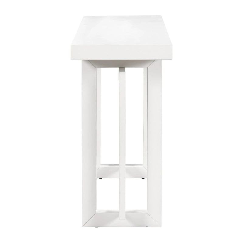 Console moderne en bois massif de 59,1 pouces avec un design de pieds unique pour entrée ou salon
