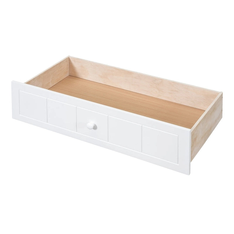 Cadre de lit de jour simple en pin avec baldaquin et 2 tiroirs de rangement
