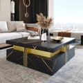 Table basse carrée moderne de 43,3 cm avec 4 tiroirs de rangement pour salon