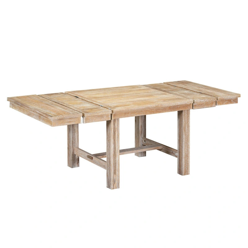 Ensemble de salle à manger en bois 6 pièces avec table extensible, 4 chaises et banc.